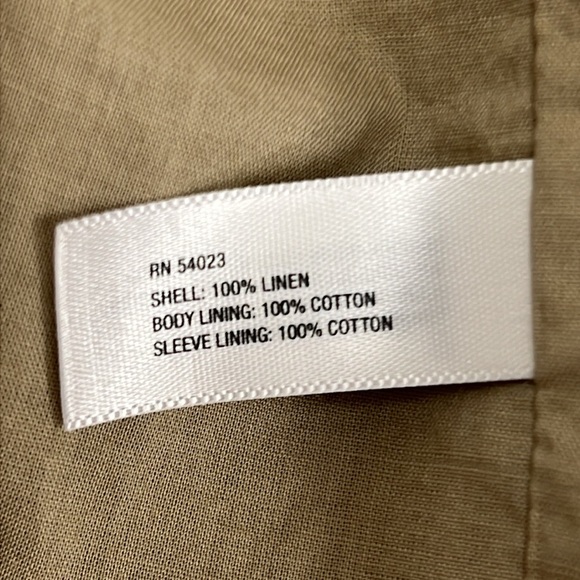 NWT Gap Women’s Fully Lined Khaki 100% Linen Blazer Size 10 - Picture 5 of 6